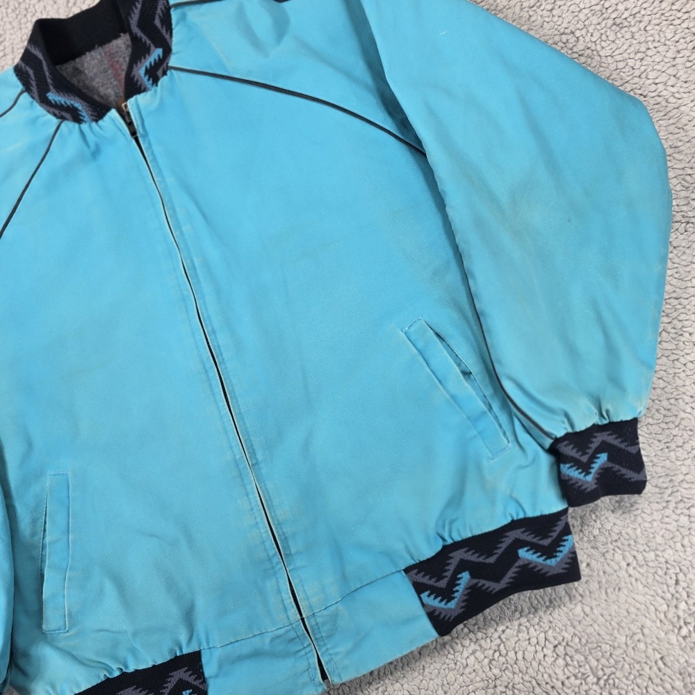 Vtg Walls Mountain Navajo Aztec Detroit‎ Style Jacket Mens X-Large? Blue Canvas - Picture 3 of 11